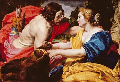 Vend tilbage fra jagten eller, Meleager og Atalanta af Abraham Janssens van Nuyssen