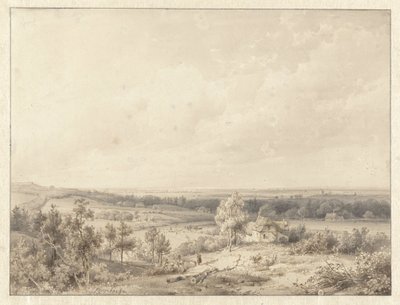 Udsigt mod Alkmaar fra klitten i Schoorl af Abraham Johannes Couwenberg