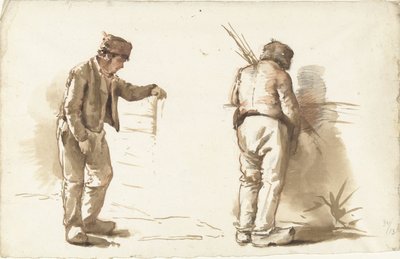 To studier af en stående mand af Abraham Johannes Ruytenschildt