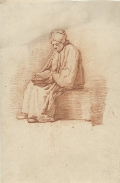 siddende kvinde af Abraham Johannes Ruytenschildt