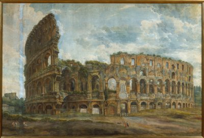 Udvendigt billede af Colosseum i Rom af Abraham Louis Rodolphe Ducros