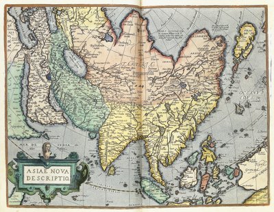 Asien, 1592 af Abraham Ortelius