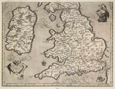 En gammel beskrivelse af de britiske øer af Abraham Ortelius