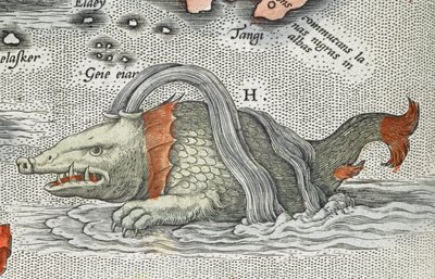 Detalje af et havmonster, fra 
