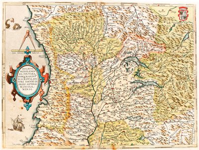 Ducatus Mediolanensis, Finitimarumq Regionu Descriptio Auctore Iooanne Georgio Septala Mediolanense Geografisk kort over hertugen af ​​Milano fra "Theatrum Orbis Terrarum" af Abraham Ortelius (Oertel, Ortell eller Ortel af Abraham Ortelius