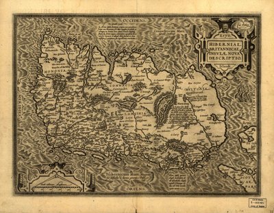 Hiberniae, Britannicae Insvlae nova descripto. LOC 99466749 af Abraham Ortelius
