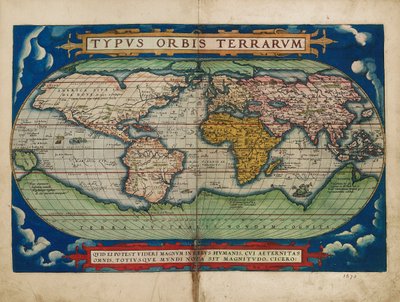 Billede af verdenskloden af Abraham Ortelius