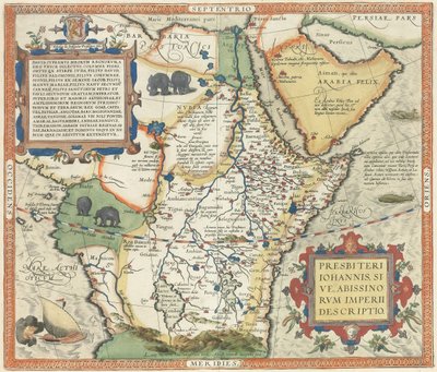 Kort over Afrika og Den Arabiske Halvø, af Abraham Ortelius