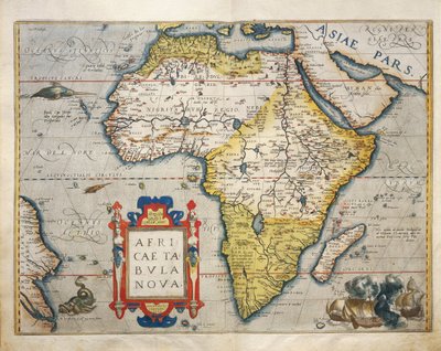 Kort over Afrika, fra Theatrum Orbis Terrarum af Abraham Ortelius af Abraham Ortelius