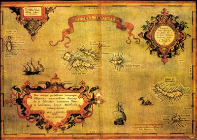 Kort over Azorerne af Abraham Ortelius af Abraham Ortelius
