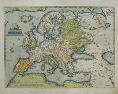 Kort over Europa, fra Theatrum Orbis Terrarum af Abraham Ortelius af Abraham Ortelius