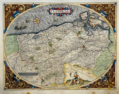 Kort over Flandern, fra Theatrum Orbis Terrarum af Abraham Ortelius af Abraham Ortelius