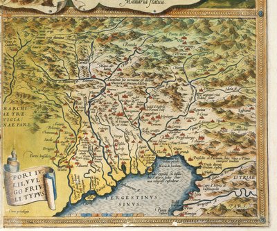 Kort over Friuli Venezia Giulia-regionen, fra Theatrum Orbis Terrarum af Abraham Ortelius af Abraham Ortelius