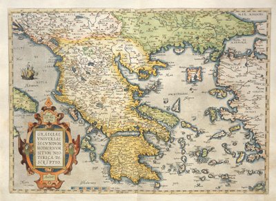 Kort over Grækenland, fra Theatrum Orbis Terrarum af Abraham Ortelius af Abraham Ortelius