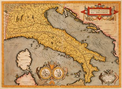 Kort over Italien af ​​Abraham Ortelius af Abraham Ortelius