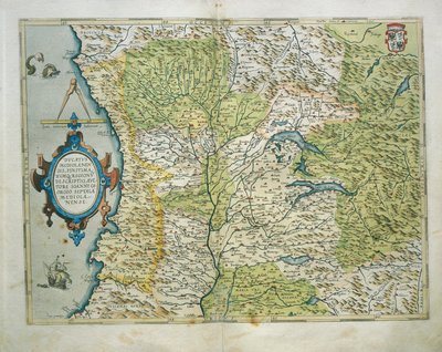 Kort over hertugdømmet Milano, Italien, fra Theatrum Orbis Terrarum af Abraham Ortelius af Abraham Ortelius