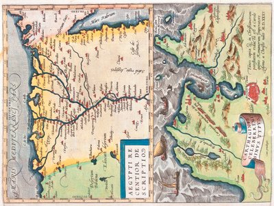 Nordøstlige Egypten, Tunis, Egypten, Tunesien af Abraham Ortelius