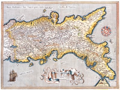 Sydlige Lazio, sydlige Marche, Abruzzo, Molise, Campasnia, Apulien, Basilicata Calabria, Italien af Abraham Ortelius