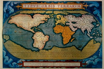 Planisfæren, kartografi af Anversa, 1571 af Abraham Ortelius