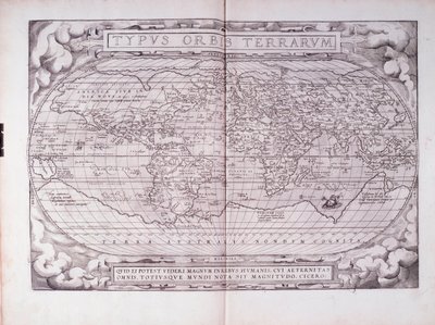Typus Orbis Terras, portulan (gravering af Abraham Ortelius
