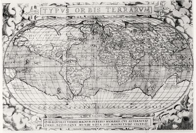 Verdenskort, verdenskort, 1577 af Abraham Ortelius