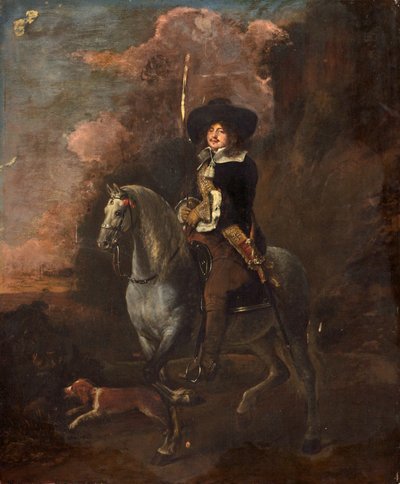 Kavaler på en grå hest, ca. 1660 af Abraham Pietersz. van Kalraet