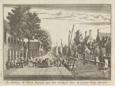 Kroen ligger i god afstand ved Overtoom, hvor Leydse Kaag udmunder. af Abraham Rademaker