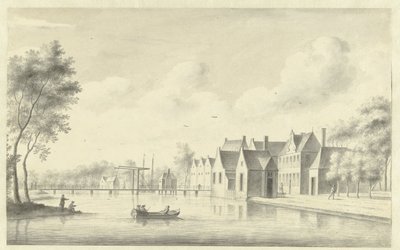 Udsigt over landsbyen Nieuwersluis af Abraham Rademaker