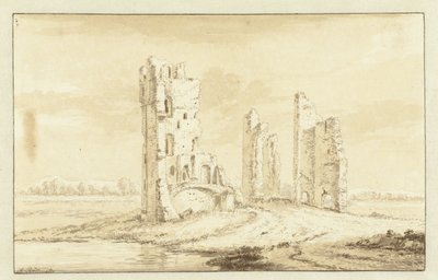 Ruinerne af huset i Kleve nær Haarlem af Abraham Rademaker