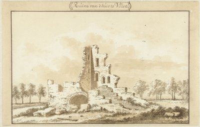 Ruinerne af huset i Vliet, i Lopikkerwaard af Abraham Rademaker