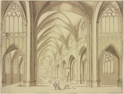 Interiør af Sankt Mariakirke i Utrecht af Abraham Rademaker