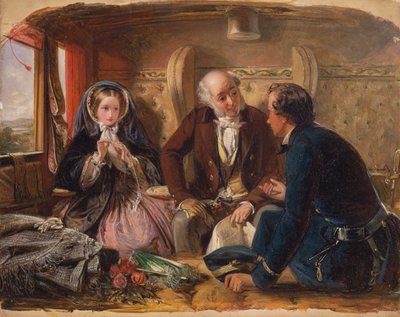 Første klasse - Mødet. Og ved første møde elskede., 1855. af Abraham Solomon