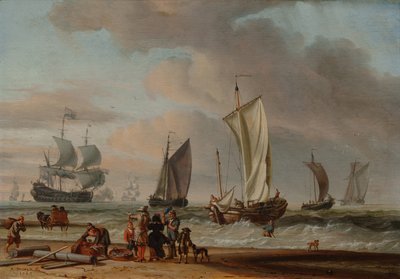 Udsigt til stranden af Abraham Storck