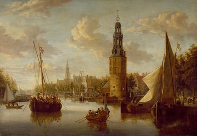 Kompagniets troppers afsejling ved Montelbaanstoren af Abraham Storck
