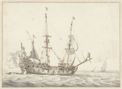hollandsk krigsskib af Abraham Storck