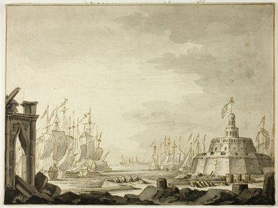 Malta, Vallettas havn af Abraham Storck