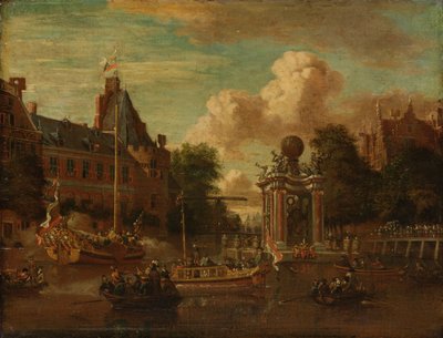 Den moskovitiske legation på besøg i Amsterdam af Abraham Storck