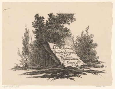 Sten i landskab Etude de Chevaux (serietitel på objekt) af Abraham Vinkeles