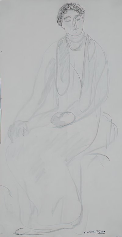 Siddende kvinde, 1907. af Abraham Walkowitz