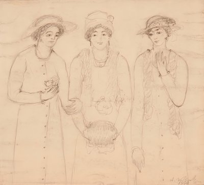 Tre kvinder, 1908. af Abraham Walkowitz