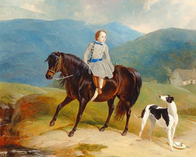 Mester Edward Coutts Marjoriebanks på sin pony, ca. 1851 (olie på lærred) af Abraham and Webster Thomas Cooper