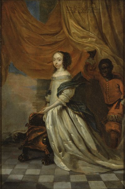 Portræt af Hedvig Eleonora af Holstein-Gottorp (1636-1715), dronning af Sverige, af Wuchters, Abraham (1610-1682). Olie på kobber. Mål: 35x23 cm. Nationalmuseum Stockholm af Abraham Wuchters