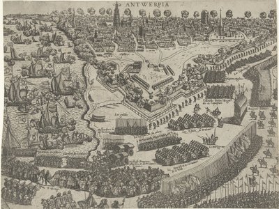Hertugen af ​​Anjous ankomst til Antwerpen og modtagelse af prinsen af ​​Orange, 1582 af Abraham de Bruyn (attributed to)