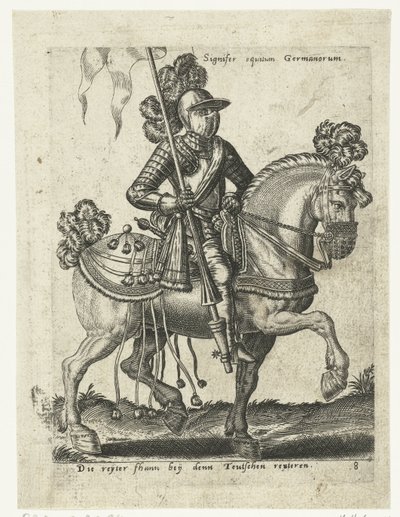 tysk rytter i rustning af Abraham de Bruyn (attributed to)
