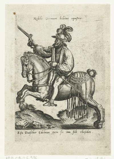 Tysk rytter med pistol af Abraham de Bruyn (attributed to)