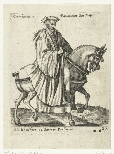 fransk rådmand til hest af Abraham de Bruyn (attributed to)