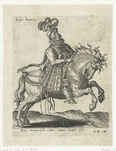 Fransk rytter med pistol af Abraham de Bruyn (attributed to)