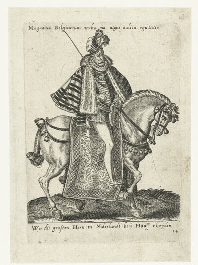 Hollandsk herre til hest af Abraham de Bruyn (attributed to)