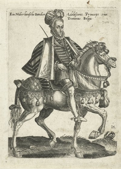 Hollandsk væbner til hest af Abraham de Bruyn (attributed to)