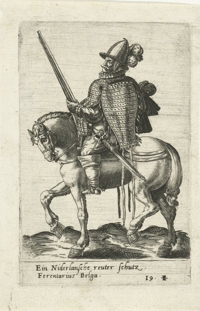 hollandsk rytter med riffel af Abraham de Bruyn (attributed to)